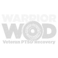 Warrior WOD logo with text 'Veteran PTSD Recovery' on a white background