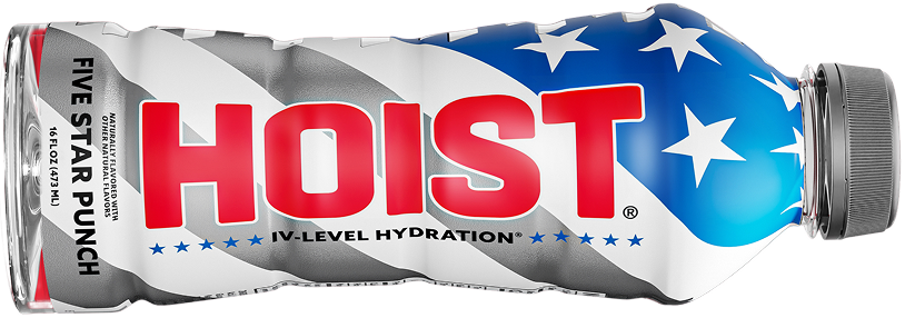 HOIST Five Star Punch bottle with American flag design