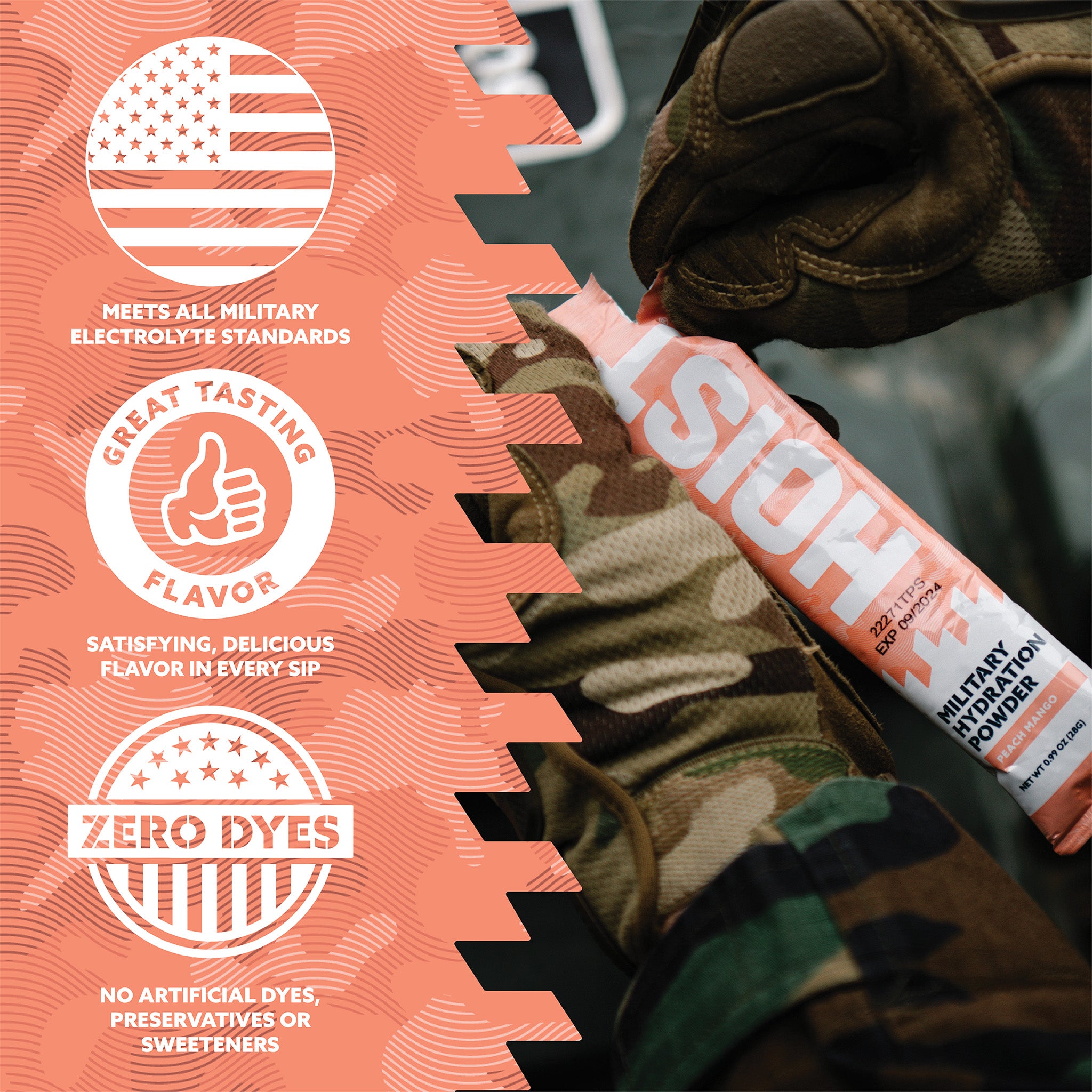 Army Hydration Powder Rice Electrolyte Powder Sticks | Hydration Packets – HOIST